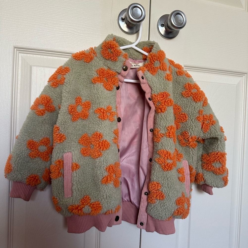 Nora Madison Kids Sherpa floral jacket